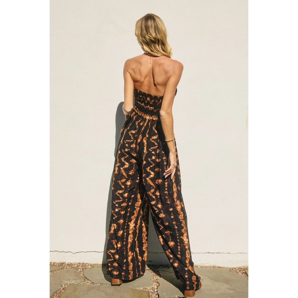 Tie-Dye Smocked Jumpsuit