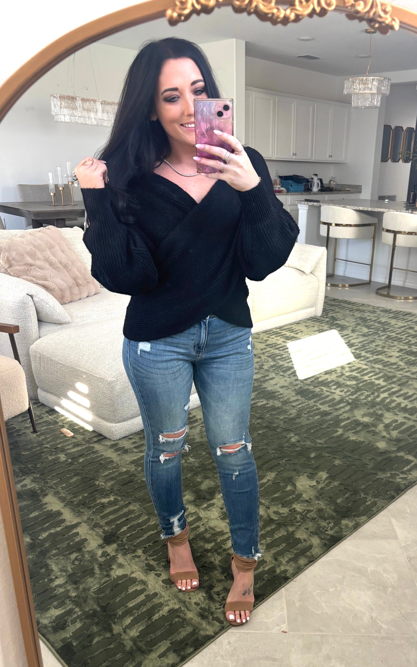 Crossover Wrap Knit Sweater