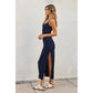 Navy Ribbed Bodycon Maxi Dress