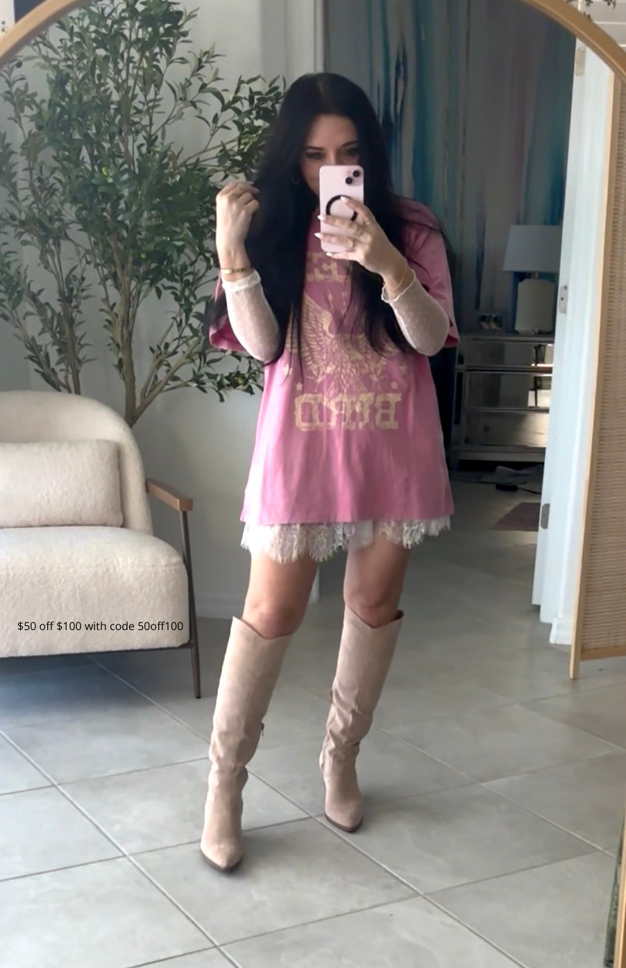 Oversized Vintage Free Bird Band Tee