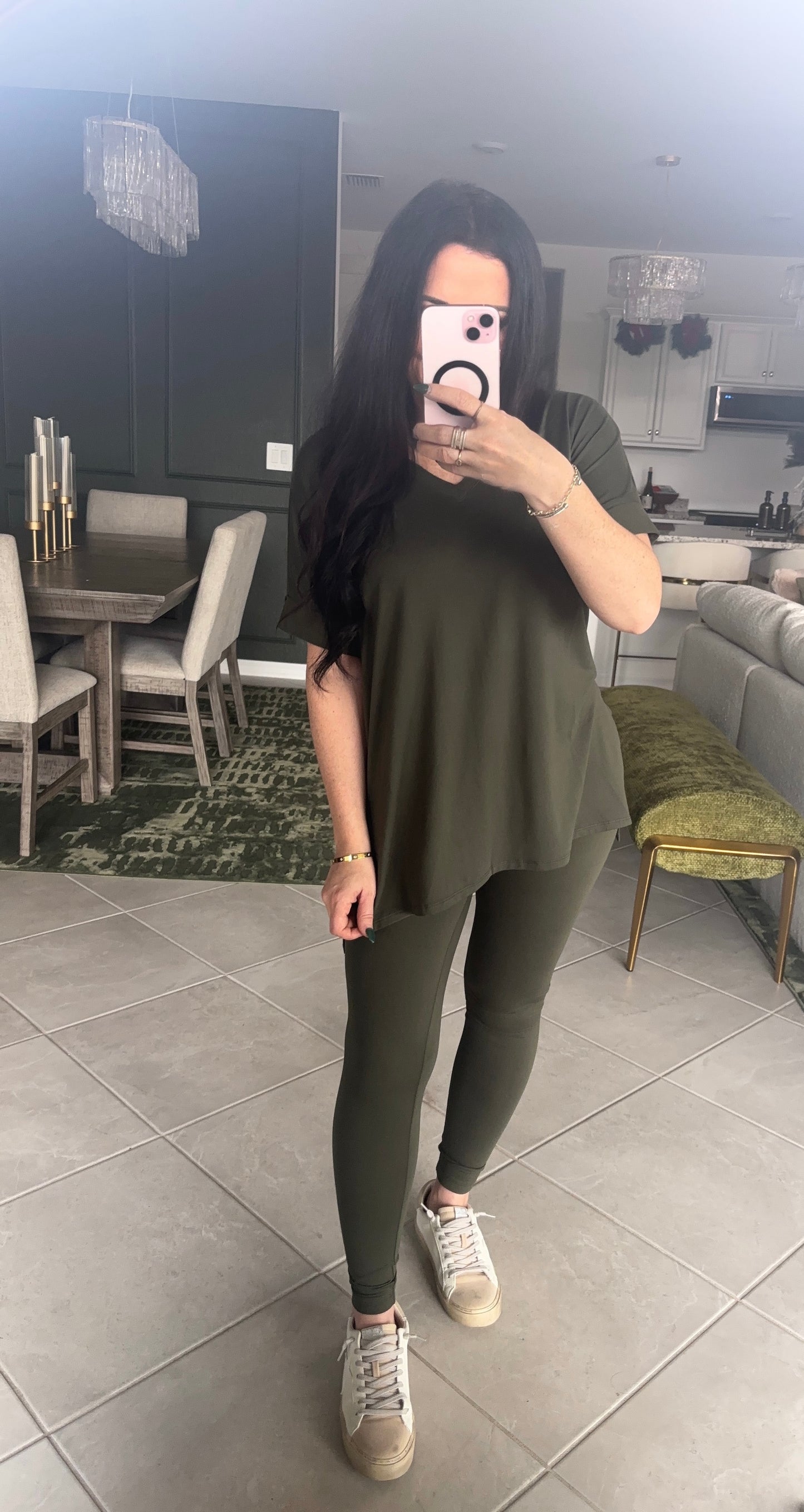 SJ short sleeve lounge set olive