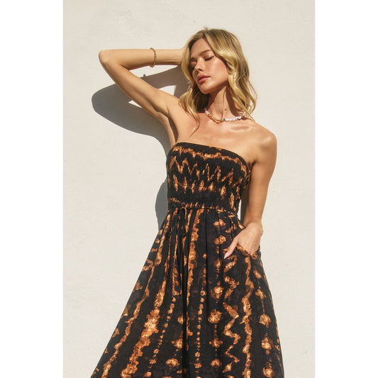 Tie-Dye Smocked Jumpsuit