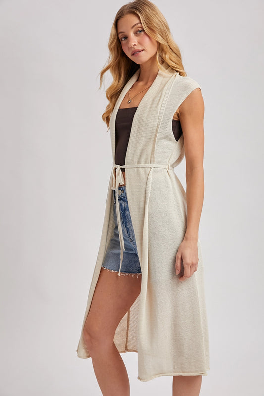Sheer Sleeveless Cardigan