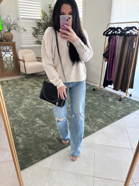 Criss-Cross Open Back Sweater