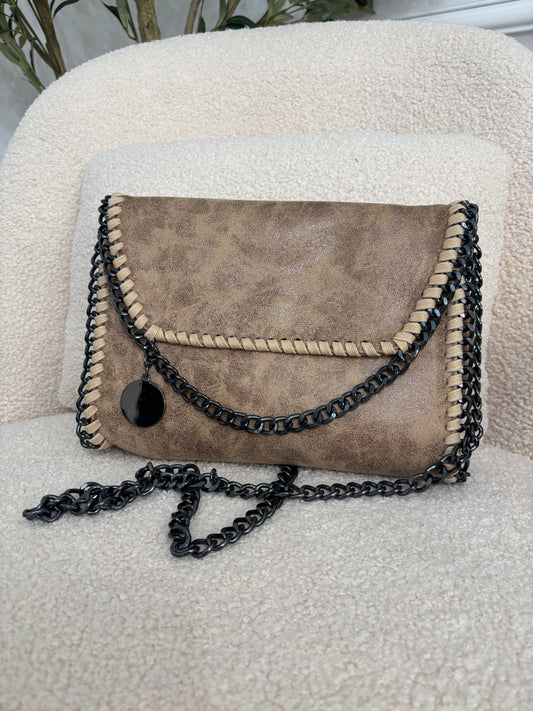 Monica Metal Chain Cross Body Clutch Bag