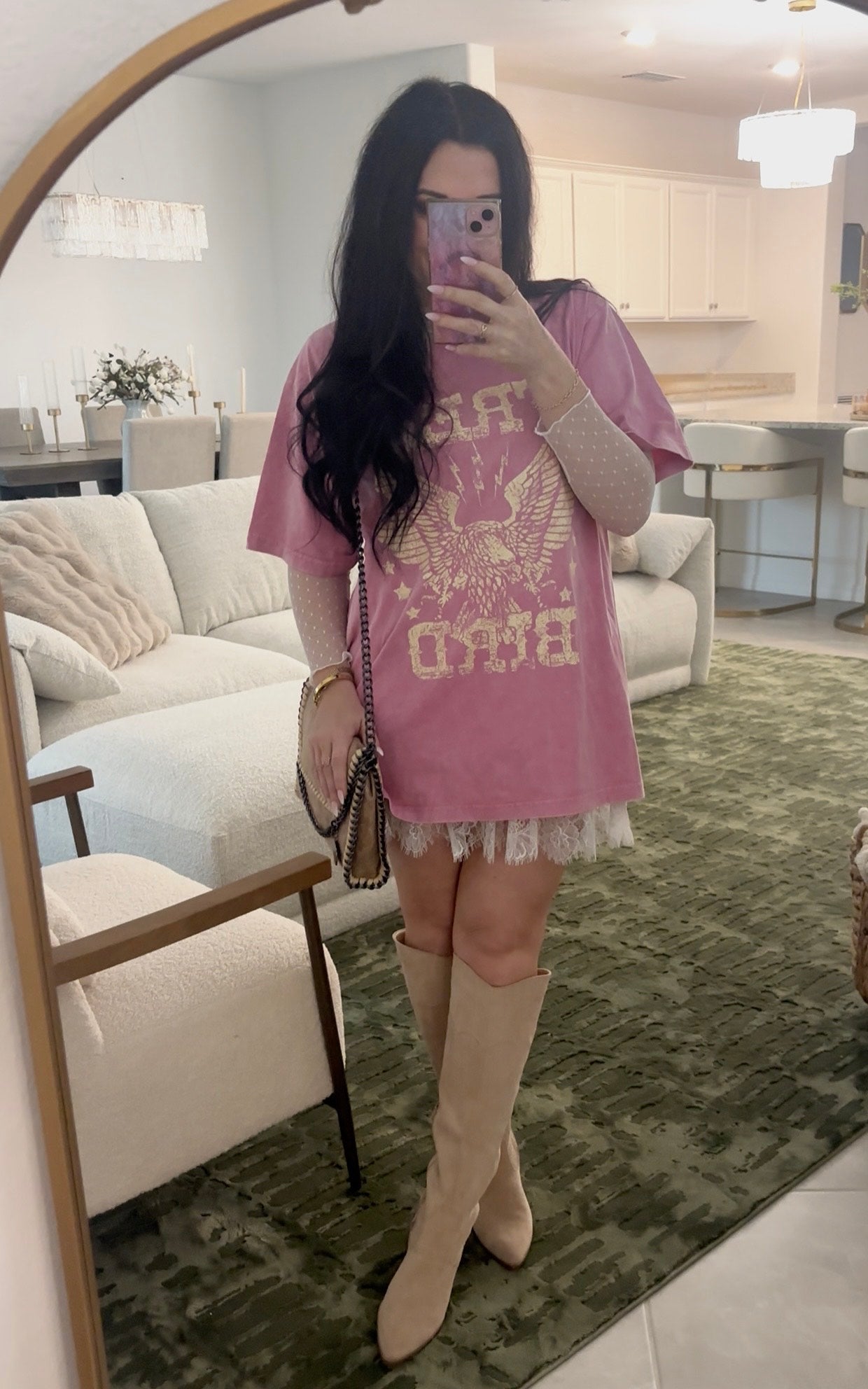 Oversized Vintage Free Bird Band Tee