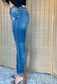 KANCAN High Rise Fray Hem Ankle Jean