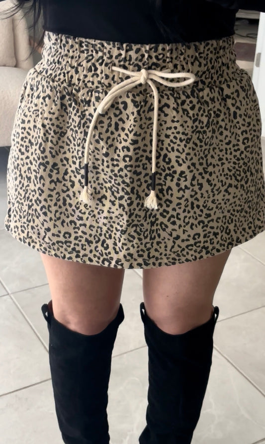 Ava Leopard Print Skort