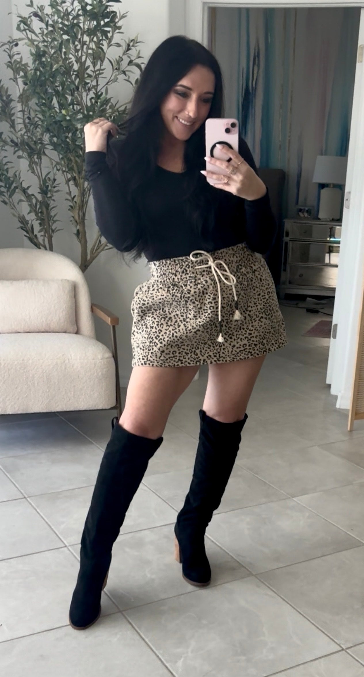 Ava Leopard Print Skort
