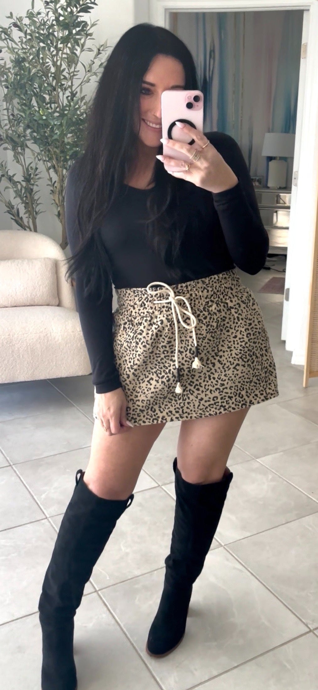 Ava Leopard Print Skort
