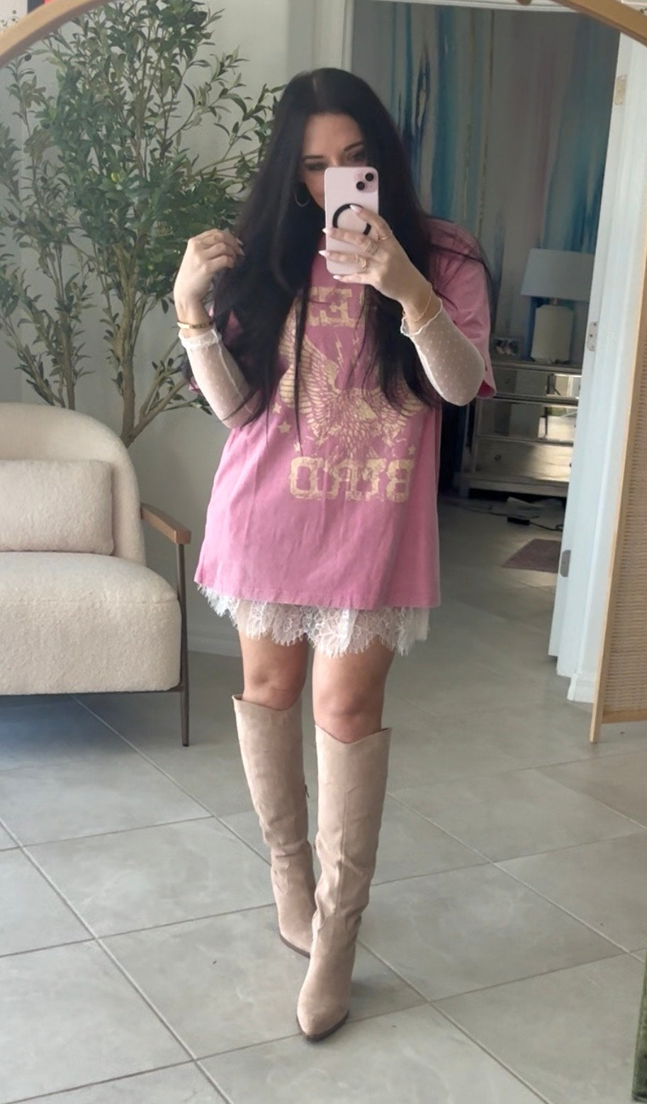 Oversized Vintage Free Bird Band Tee