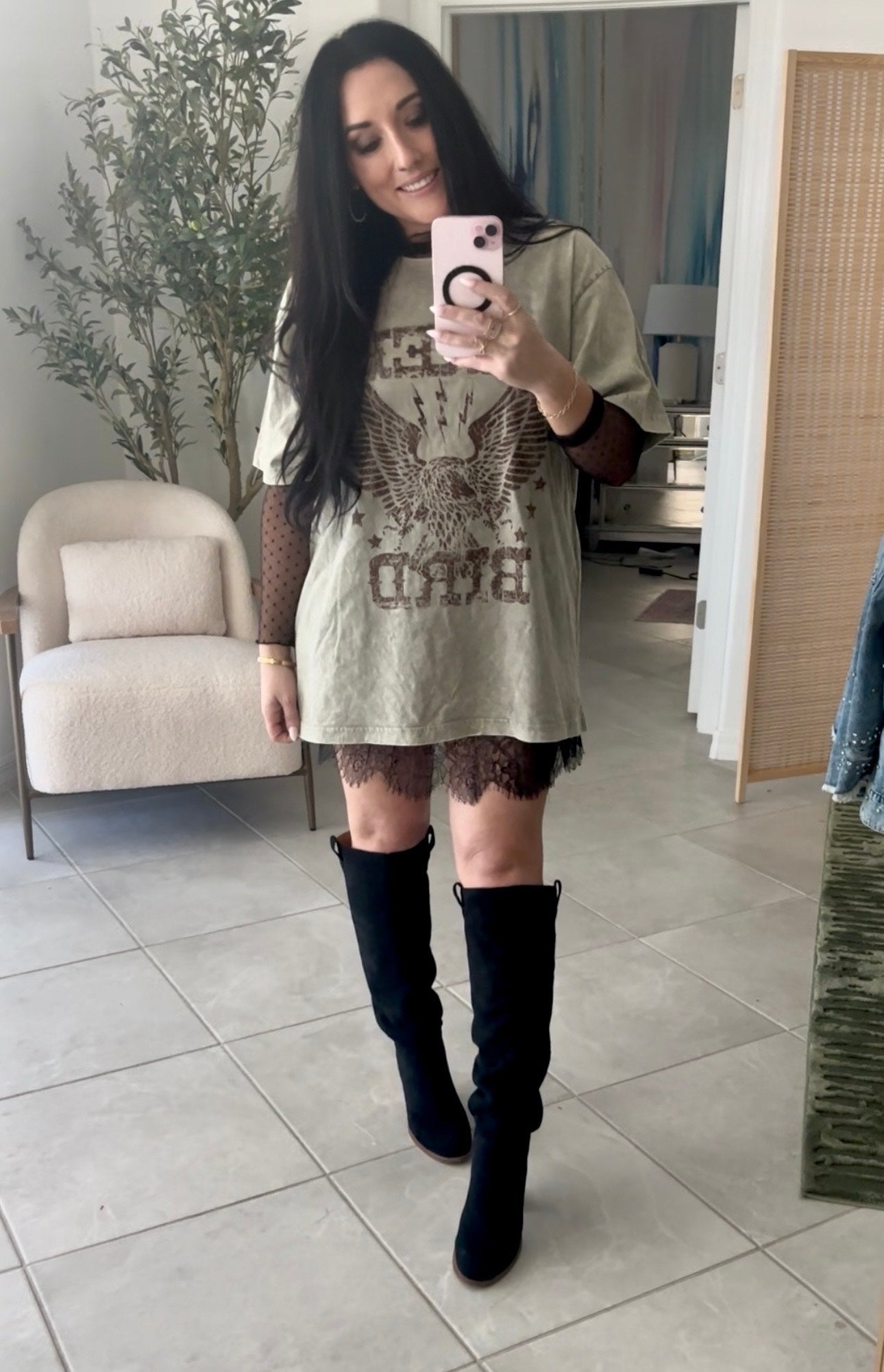 Oversized Vintage Free Bird Band Tee