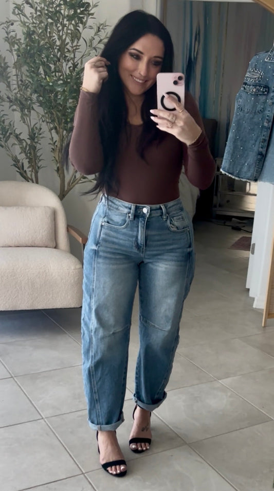 Risen Barrel Jeans Medium Wash