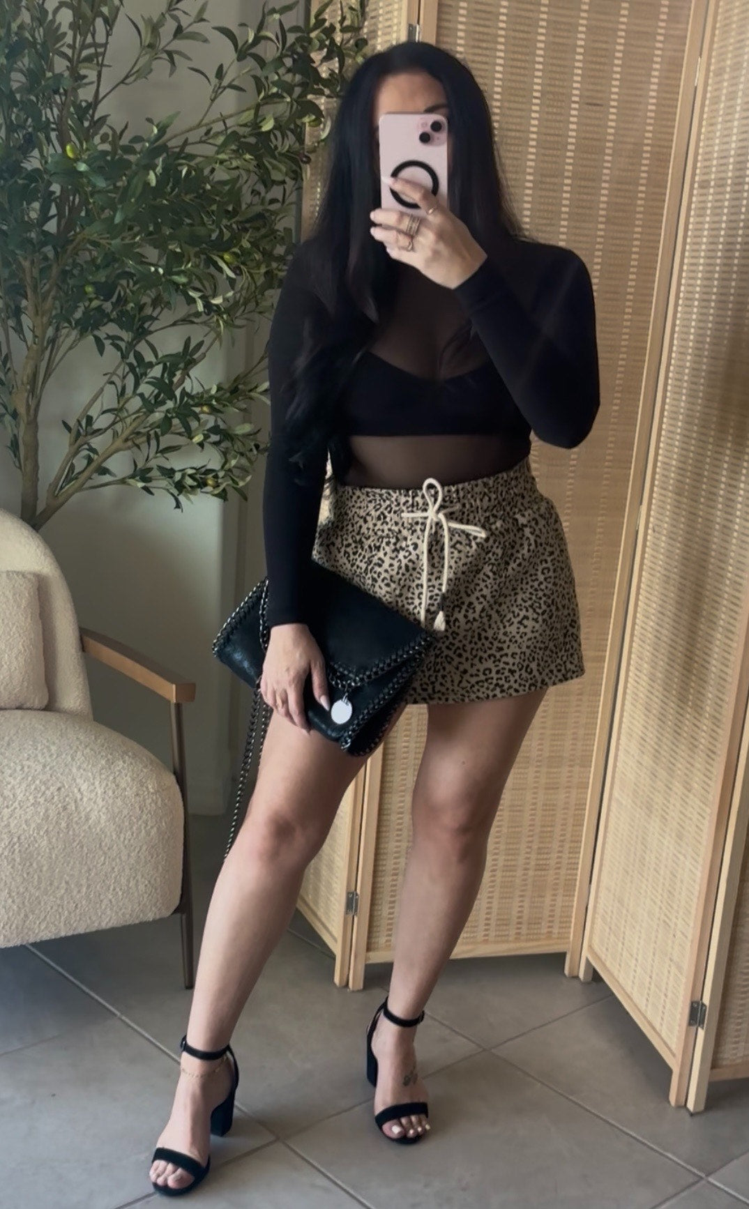 Ava Leopard Print Skort
