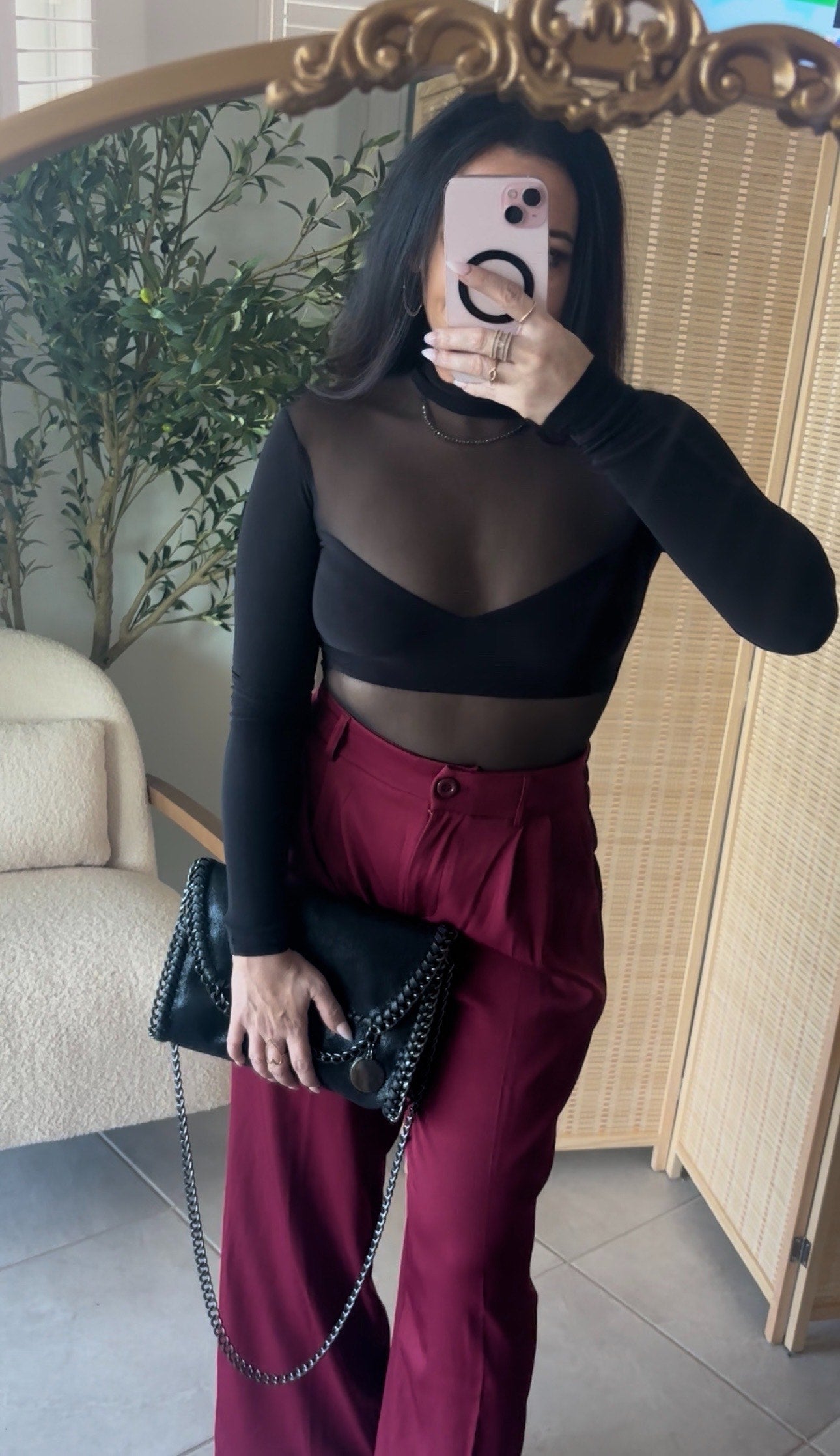 Every Day Slacks-Burgundy