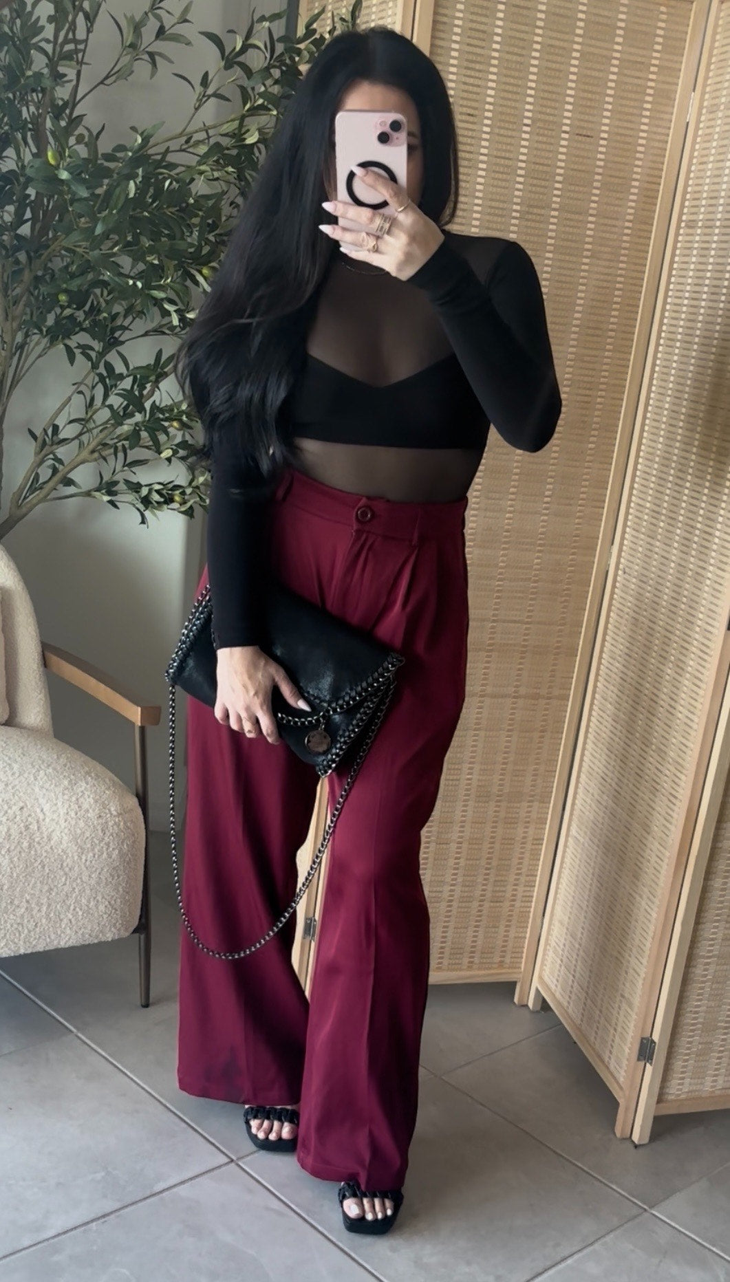 Every Day Slacks-Burgundy