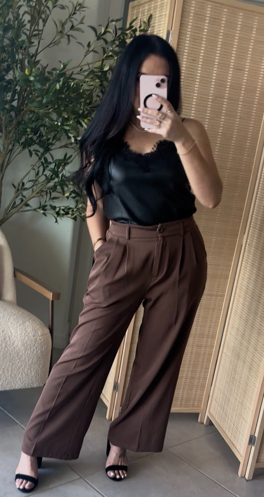 Every Day Work Slacks- Chocolate