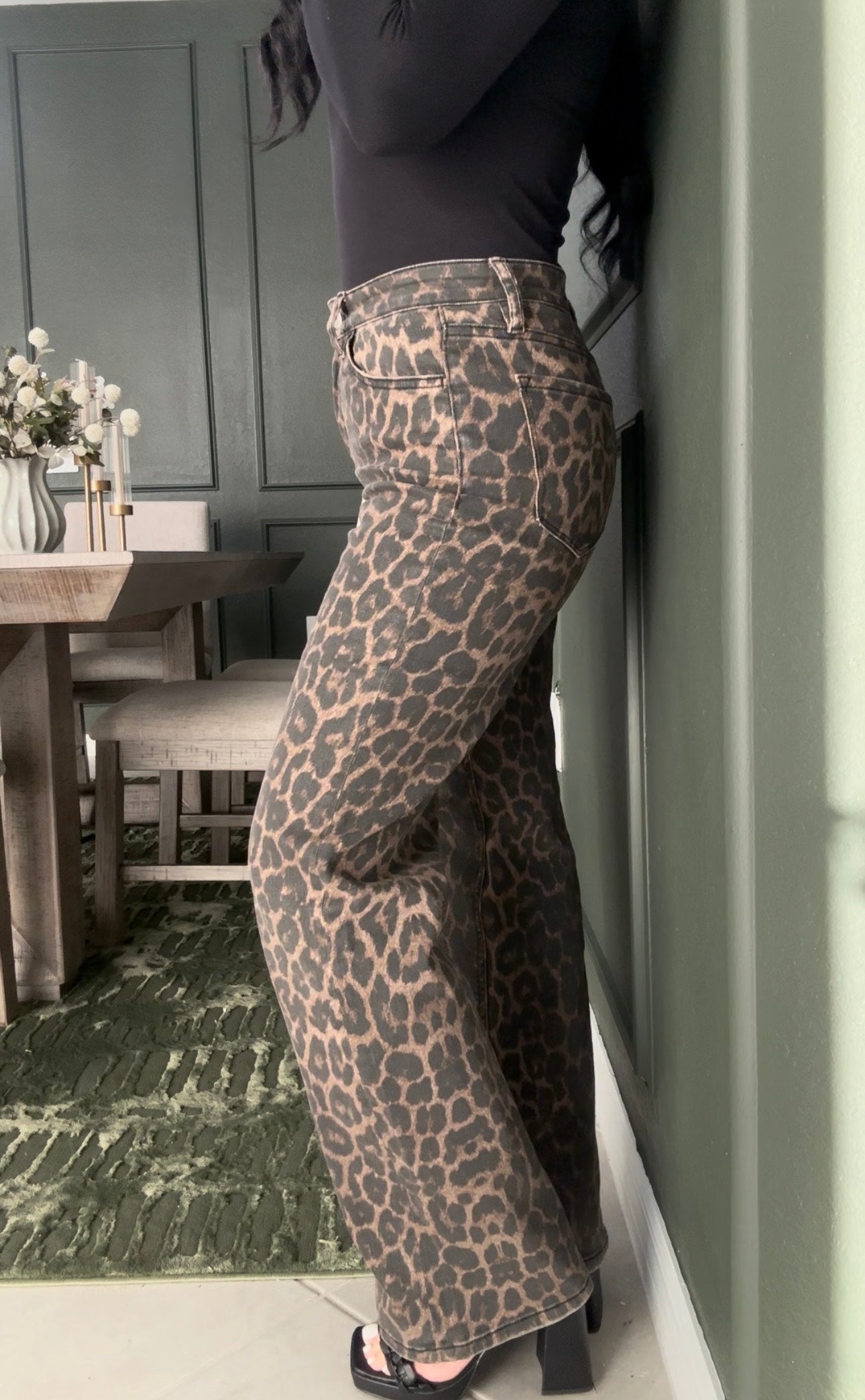 Wild Lux Leopard Print High Rise Denim