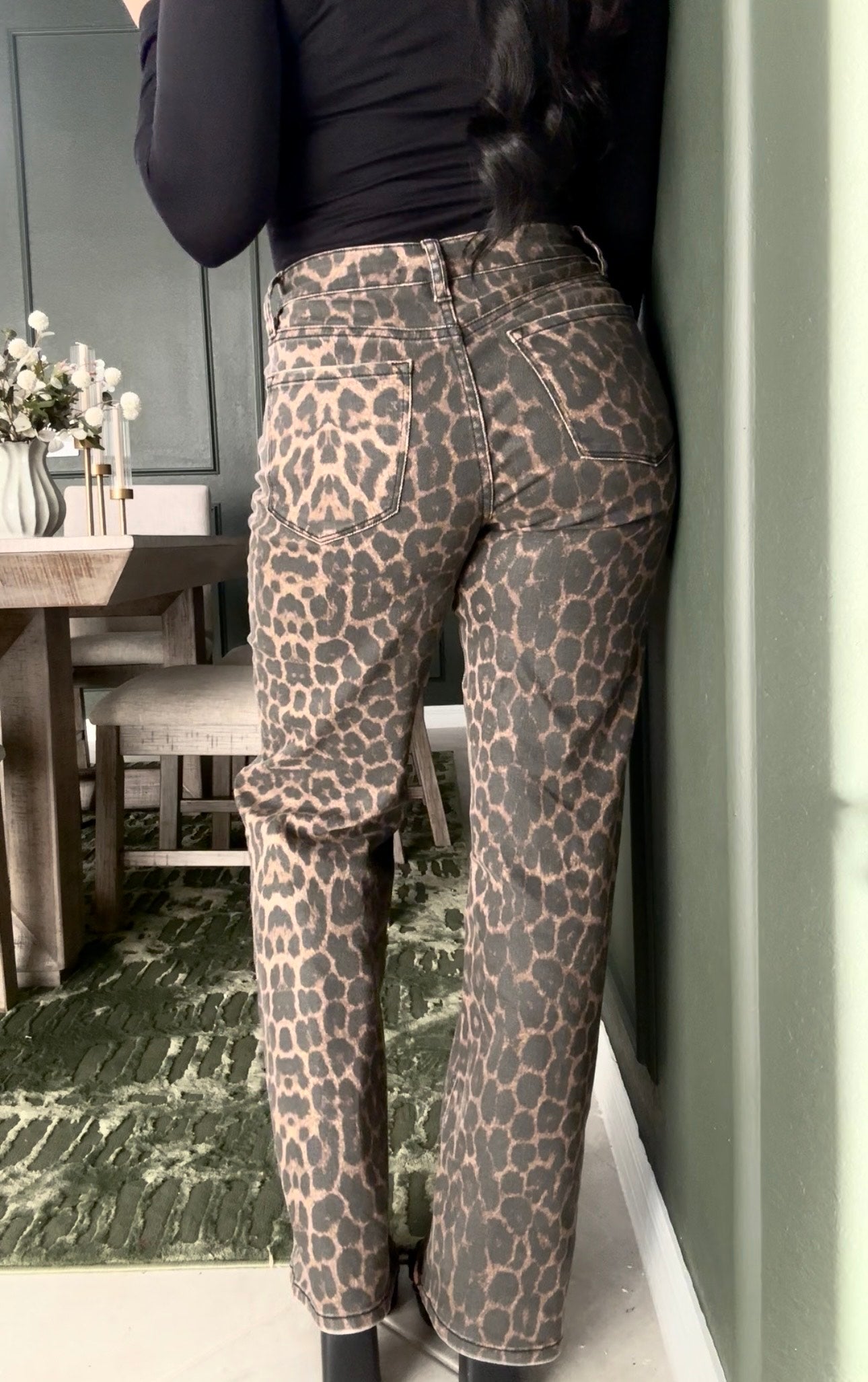 Wild Lux Leopard Print High Rise Denim