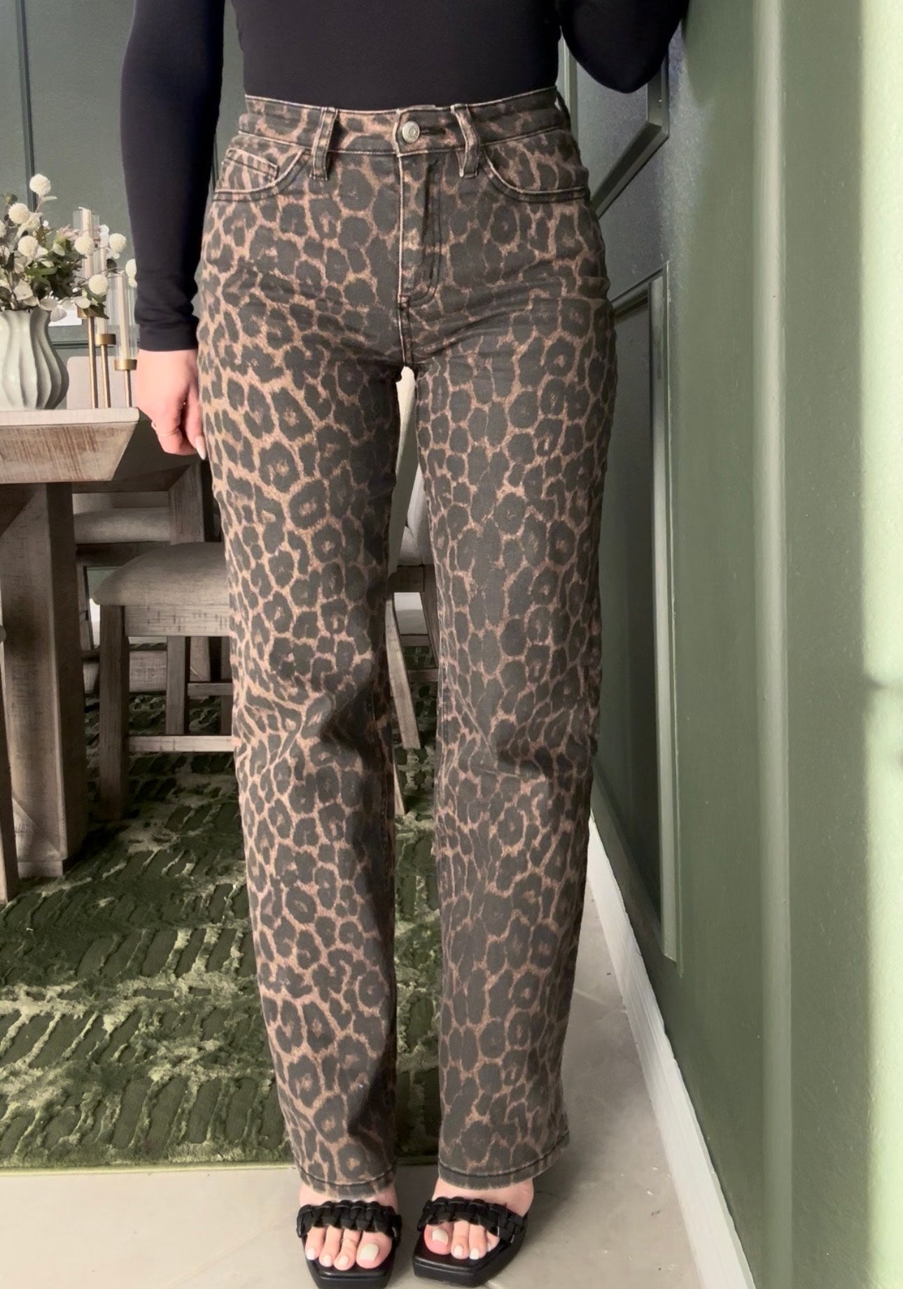Wild Lux Leopard Print High Rise Denim