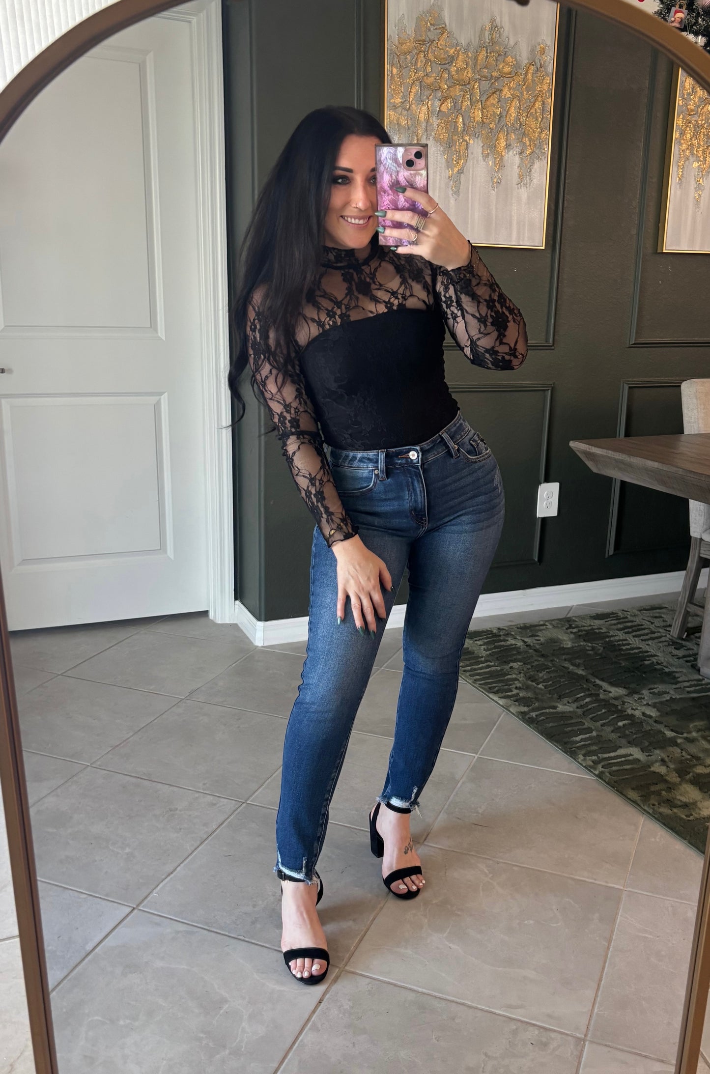 After Hours Lace Top- Black