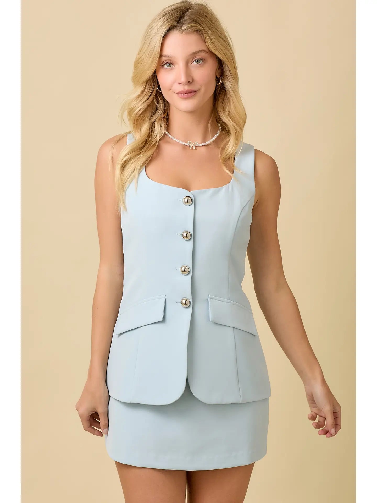 Sleeveless Blazer Romper