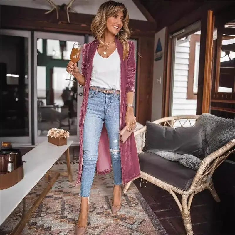 Velvet Cardigan Coat