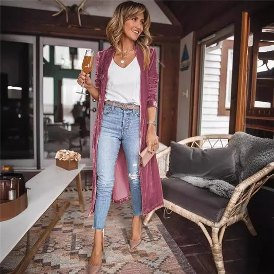 Velvet Cardigan Coat